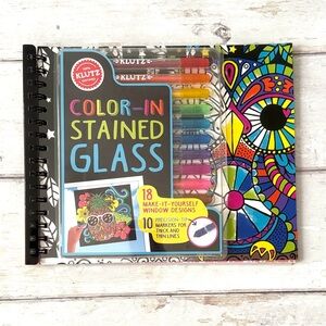 Klutz Color In Stained Glass Craft Kit Coloring Book Markers Included Brand NEW